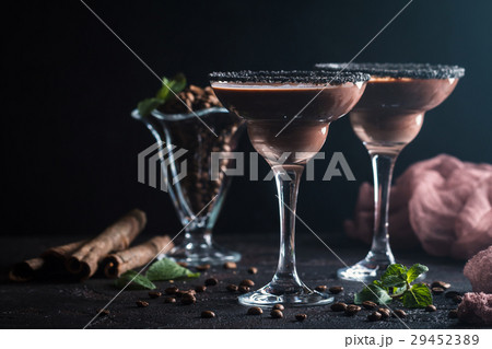 glasses of coffee cocktail glasses of coffee cocktail 29452389