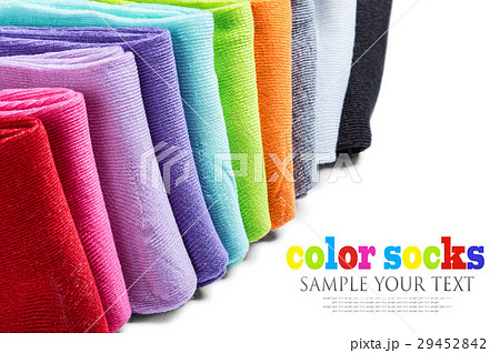 Bright multicolored socks isolated on white Bright multicolored socks isolated on white 29452842