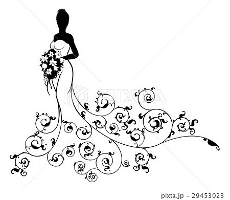 Wedding Bouquet Abstract Bride Silhouette Wedding Bouquet Abstract Bride Silhouette 29453023