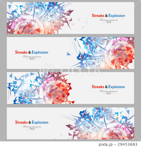 Streaks and explosion banner set 29453683