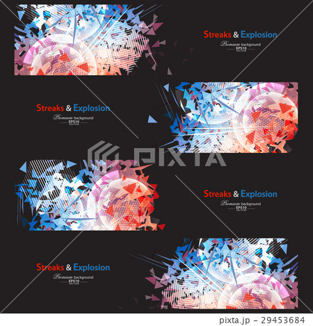 Streaks and explosion banner set 29453684