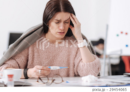 Sick worker having high temperature 29454065
