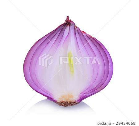 half of Red onion slice isolated on white  29454069