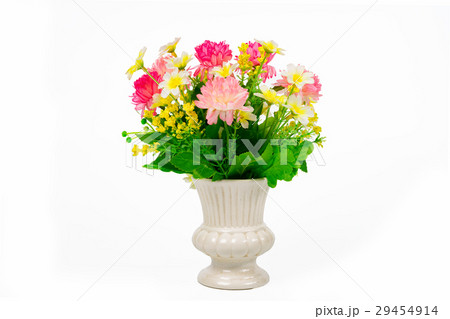 Multicolored flowers in a vase, isolated on white Multicolored flowers in a vase, isolated on white 29454914
