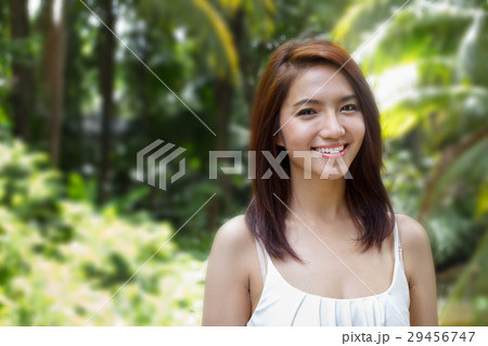 happy smiling woman with positive attitude 29456747