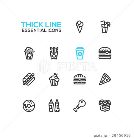 Fast Food Cafe Menu Icons Set Fast Food Cafe Menu Icons Set 29456916