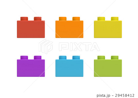 3d rendering of six multicolored toy blocks 29458412