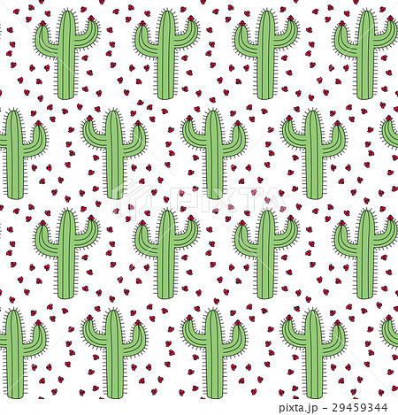 Seamless Cactus Patternのイラスト素材 29459344 Pixta