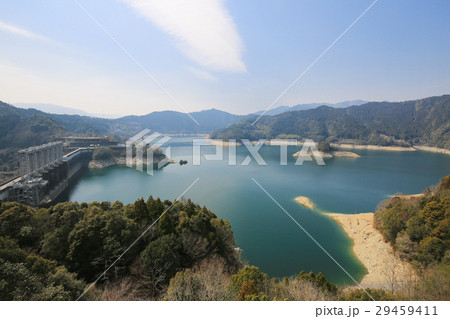 高知県本山町 土佐町 早明浦ダムの写真素材