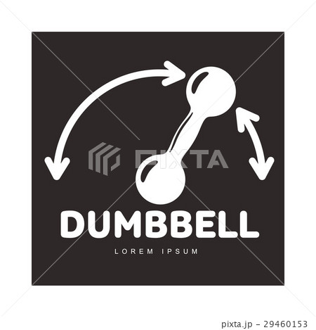 Graphic logo template with iron dumbbell and 29460153