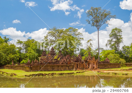 Ruins of small beautiful Banteay Srei Temple. Ruins of small beautiful Banteay Srei Temple. 29460766