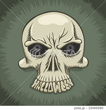 Halloween party poster with evil skull 29460980