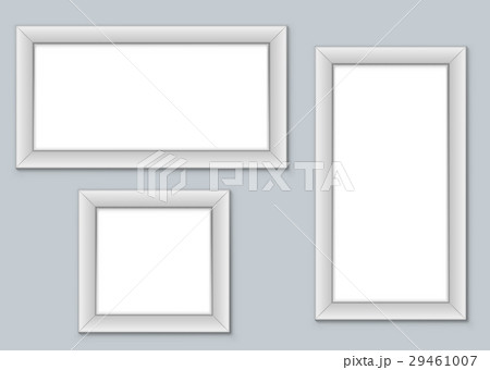 Blank picture frames hanging on the wall template. 29461007