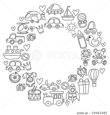 Vector doodle set with toys for shop, store Vector doodle set with toys for shop, store 29462982