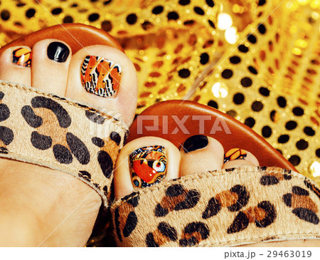 photo of pedicure like butterfly design on gold photo of pedicure like butterfly design on gold 29463019