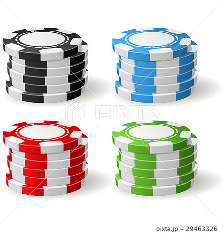 Four Stacks Of Casino Gambling Chips のイラスト素材