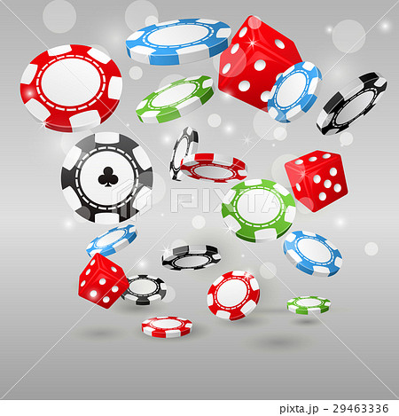 Gambling And Casino Symbols Flying Poker Chipsのイラスト素材