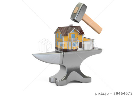 Anvil with House, 3D rendering Anvil with House, 3D rendering 29464675