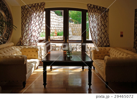 cozy interior with furniture, mirror and window cozy interior with furniture, mirror and window 29465072