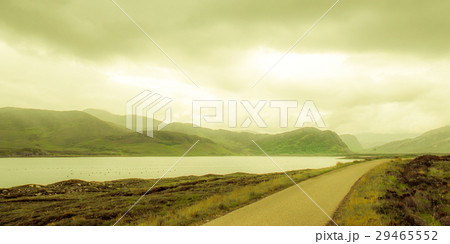 Remote street in fjord landscape in Scotland 29465552