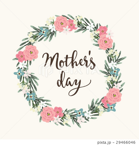 mothers day greeting card invitation brushのイラスト素材 29466046