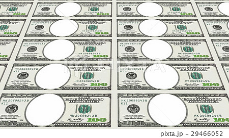 100 dollar bills with no face in 3d perspective 29466052