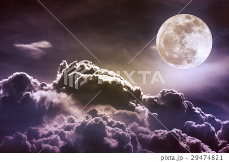 Night sky with clouds and full moon with shiny. Night sky with clouds and full moon with shiny. 29474821