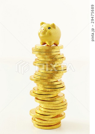 豚の置物と硬貨 29475689