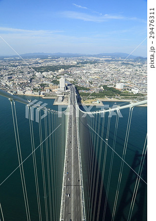 明石海峡大橋塔頂から見た都市風景 明石海峡大橋塔頂から見た都市風景 29476311