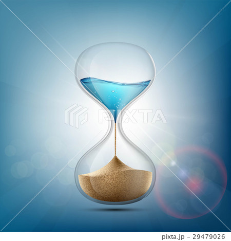 Water in hourglass becomes a sand. Stock vector. Water in hourglass becomes a sand. Stock vector. 29479026