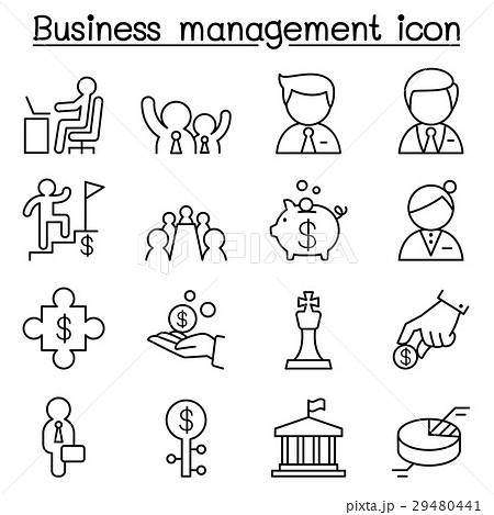 Business management icon set in thin line style 29480441