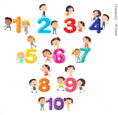 Happy children and numbers Happy children and numbers 29480631