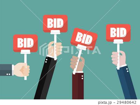 Hand holding auction paddle Hand holding auction paddle 29480642