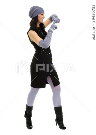 young woman wearing a winter cap 29480782