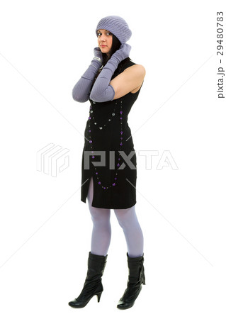 young woman wearing a winter cap 29480783