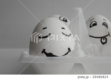 Eggs funny with faces Concept sleep among noise Eggs funny with faces Concept sleep among noise 29480824