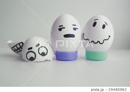 Cheerful eggs with two face concept warned Cheerful eggs with two face concept warned 29480962