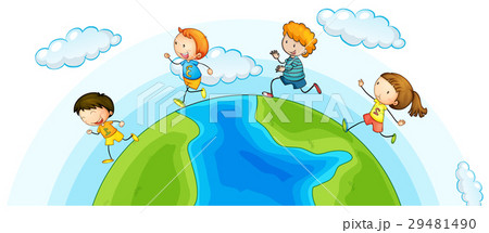 Children running around the world Children running around the world 29481490