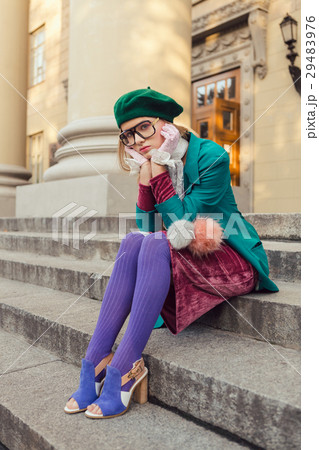 Fashion shot of college student girl at campus 29483976