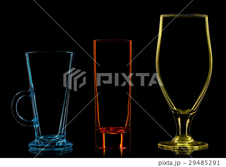 Silhouette of multicolor different glasses Silhouette of multicolor different glasses 29485291