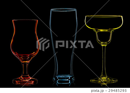 Silhouette of multicolor different glasses Silhouette of multicolor different glasses 29485293