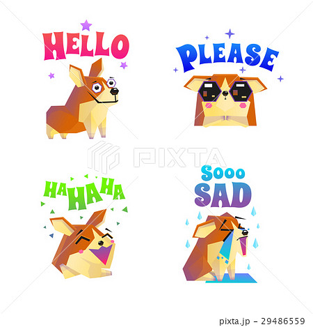 Corgi Stickers Emoticon Set 29486559