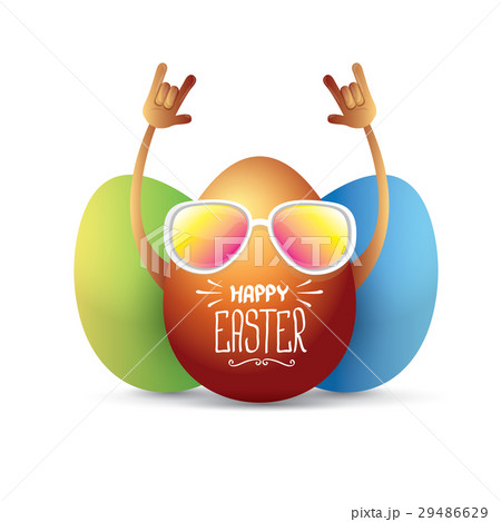 vector happy easter card with rock n roll eggのイラスト素材 [29486629] - PIXTA