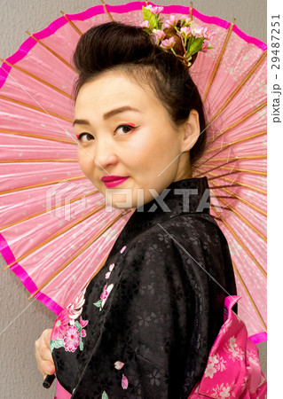 beautiful geisha with parasol beautiful geisha with parasol 29487251
