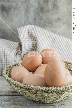 Close up of eggs in a basket. 29488180