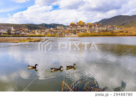 Beautiful Tibetan Buddhist monastery Beautiful Tibetan Buddhist monastery 29488780