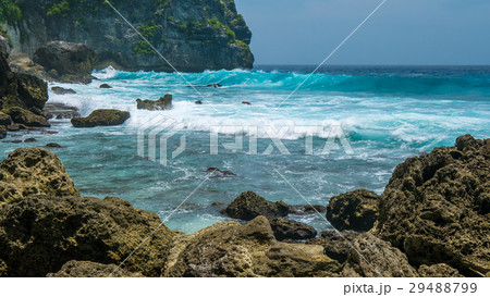 Ocean Waves on Tembeling Coastline at Nusa Penida Ocean Waves on Tembeling Coastline at Nusa Penida 29488799