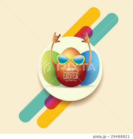 vector happy easter card with rock n roll egg 29488821