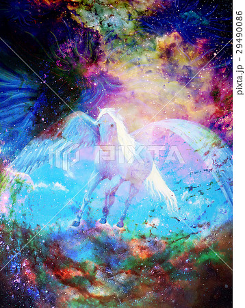 Pegasus In Cosmic Space Painting And Graphicのイラスト素材