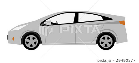 ハイブリッドカー　シルバーの車  29490577